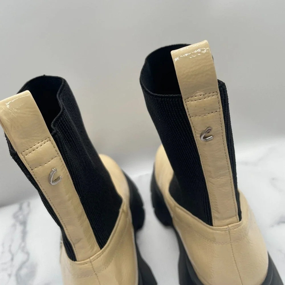 Sam Edelman Boots Womens 10 Chelsea Lug Circus Platform Cream‎ Grunge Minimalist